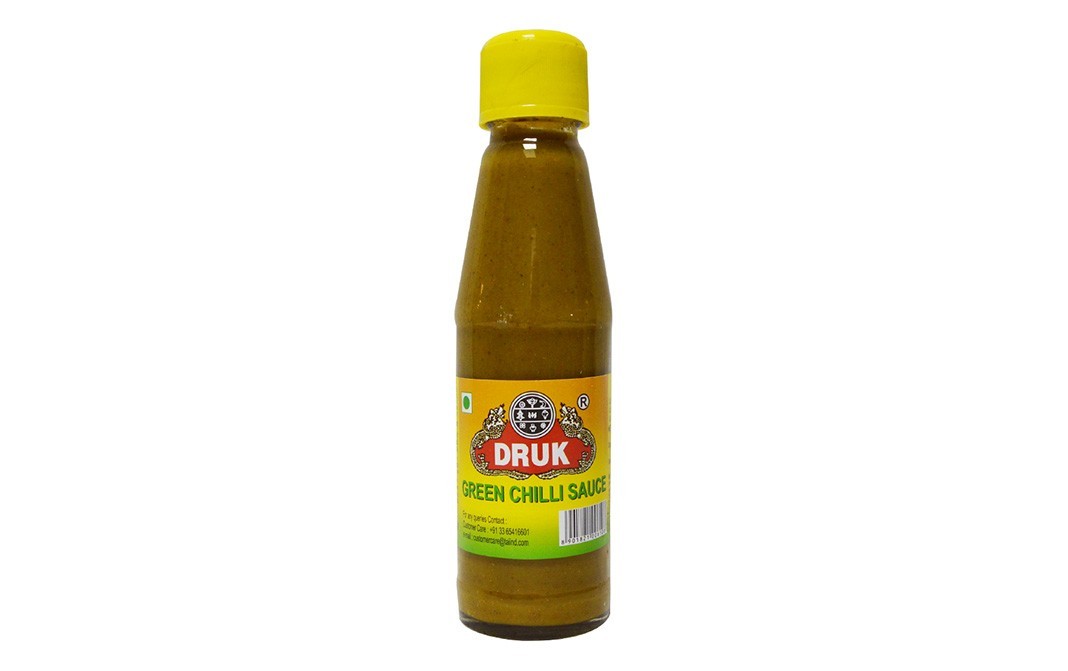 Druk Green Chilli Sauce    Glass Bottle  200 grams